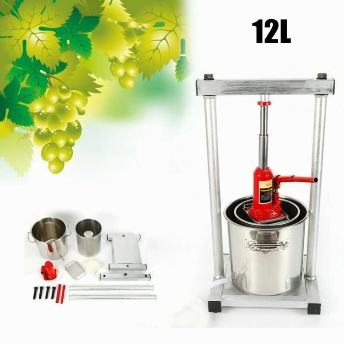 12L Presse-fruits Presse-fruits Cidre Broyeur à raisins Presse-fruits avec vérin