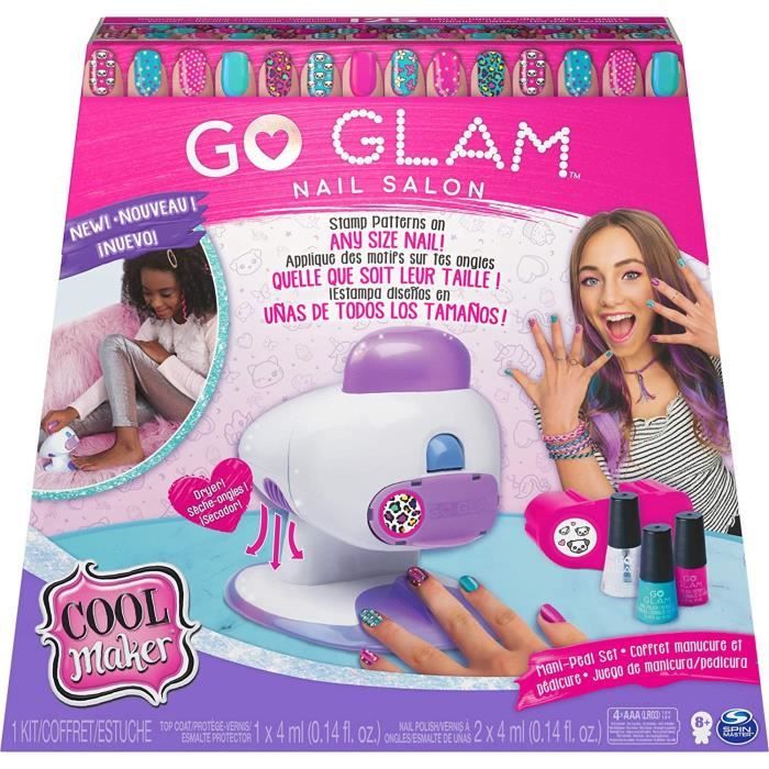 COOL MAKER - Go Glam Nail Stamper Salon - Machine à Manucure Pédicure avec 5 motifs et Vernis Inclus - 6054791 - Jouet Enfant 8 Ans