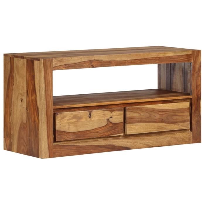 CESAR Meuble TV Bois massif de Sesham 80 x 30 x 40 cm