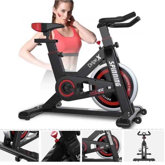 NOIR Vélo d’Appartement Vélo Spinning Supports pour Bras, Vélo de cardiotraining