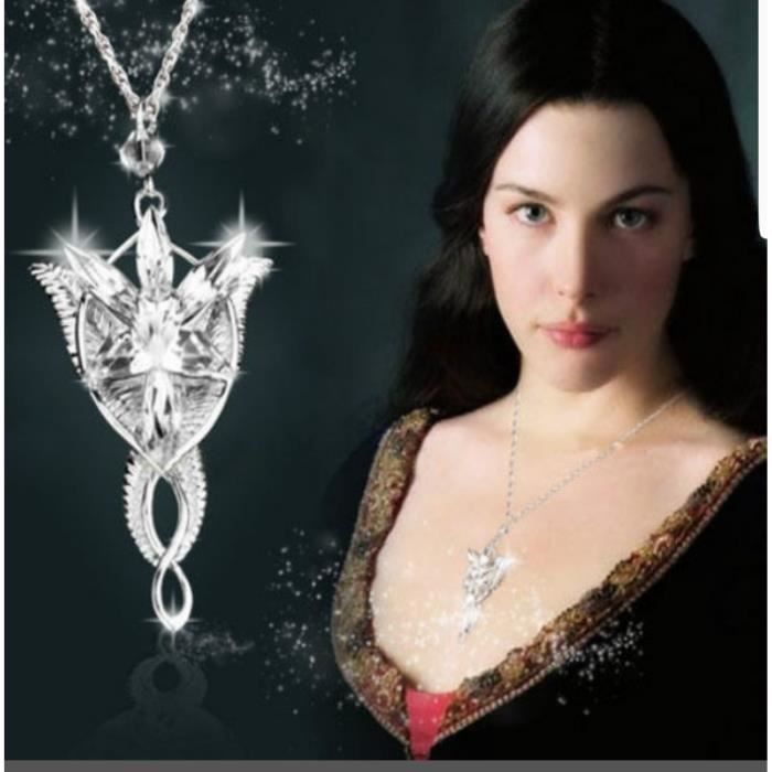 COLLIER ARWEN, COLLIER LE SEIGNEUR DES ANNEAUX, REPLIQUE (ARGENT SILVER), COLLIER FEE