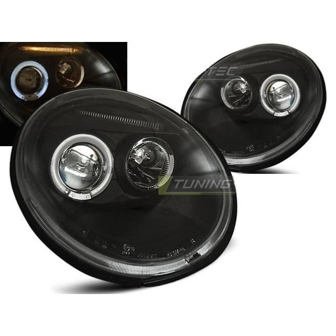 Paire de feux phares VW New Beetle 98-05 angel eyes noir-27361872