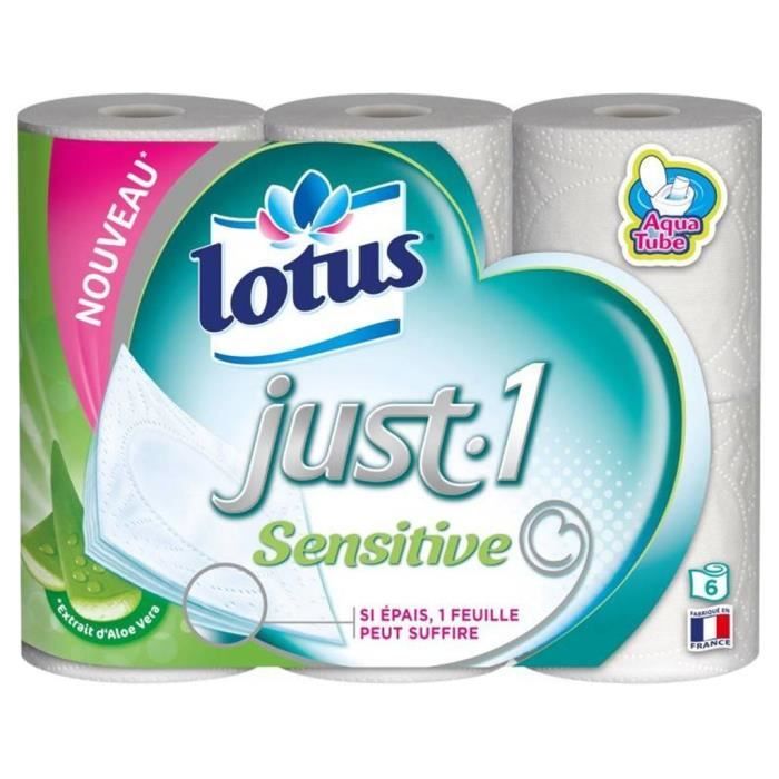 Lotus “Just-1 Sensitive” Aloe Vera Aquatube 6 Rouleaux (lot de 3)