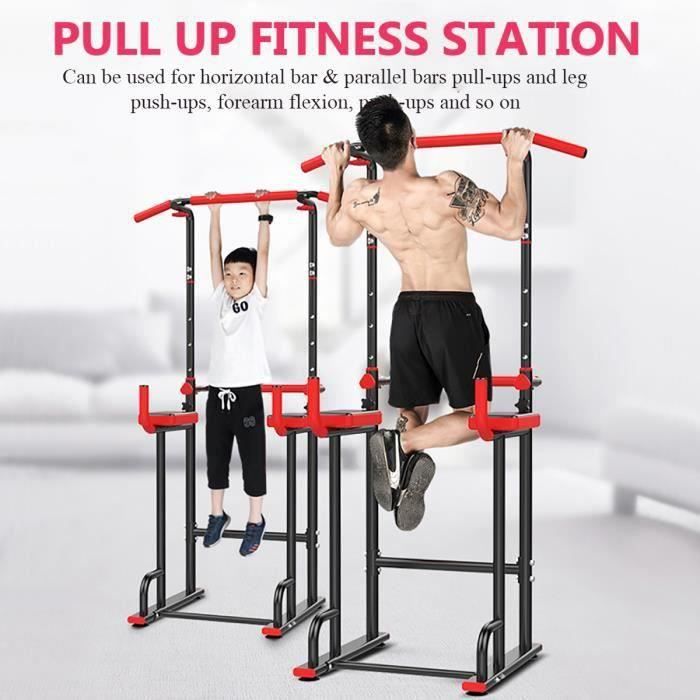 TEMPSA Banc de Musculation Station Traction Multifonctions Barre de Traction