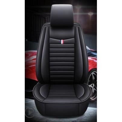 Housses de siège universelles en cuir pu, non mobiles, couvre siège de voiture, couvre siège pour véhi Black front