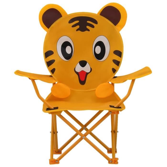 PRO© Lot de 2 Chaises de jardin pour enfants Ensemble de 2 Chaise de terrasse - Décor - Chaise Jaune - Tissu 91208 :-)