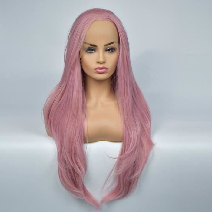Perruque Curly Wig Glueless Lace Wigs Pink Women Indian Remy Human Hair Lace FrontJCH81129702D_SAN1819 FR49298