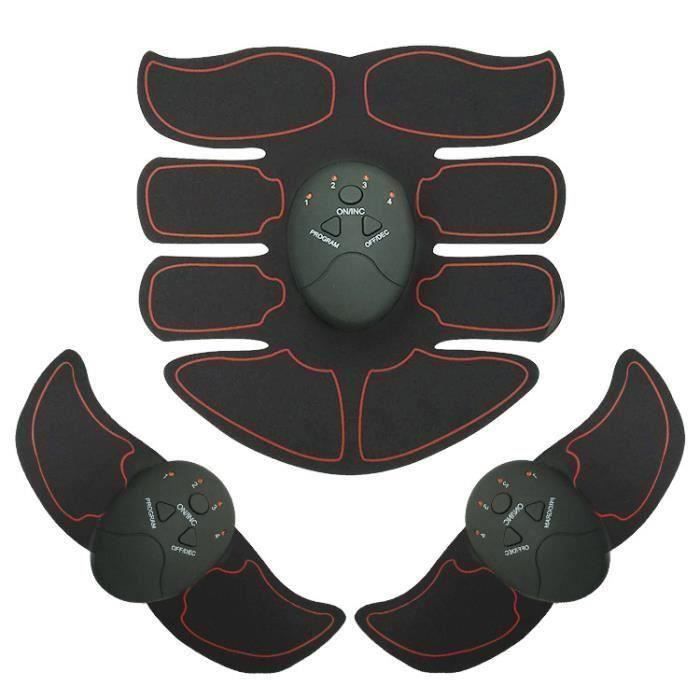 KIN Electrostimulateur Musculaire Ceinture Abdominale Abdominal Massage Musculaire pour Homme Femme, Bras Cuisse Muscle Rouge-Bat