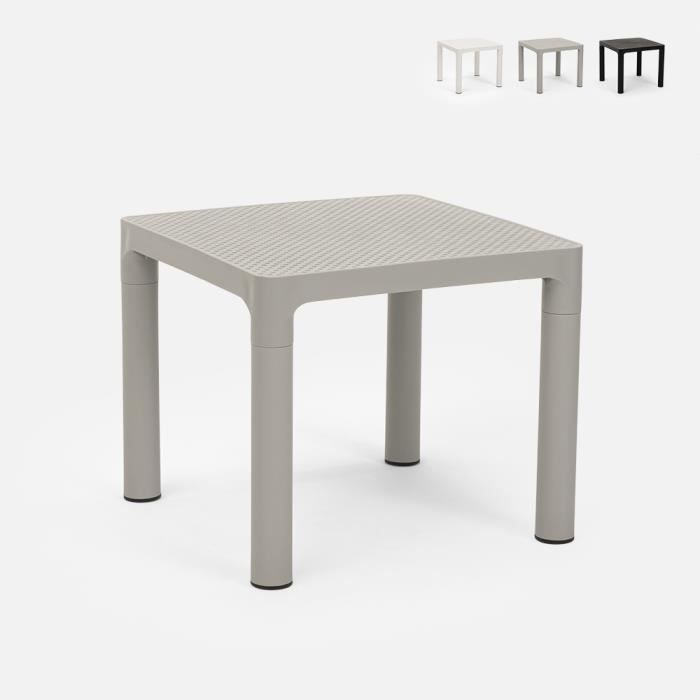 Table basse café bar jardin carré 45x45 cm intérieur extérieur AVIAT - couleur:Gris