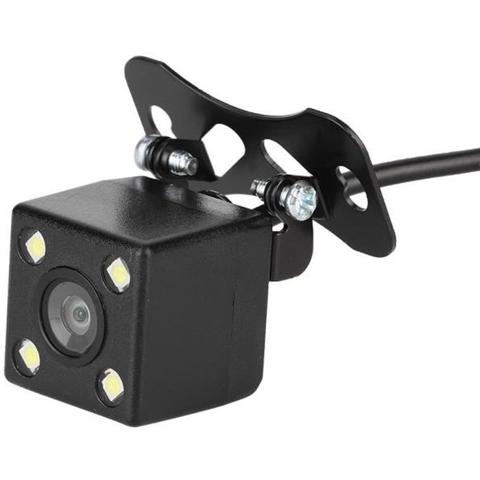 Fdit Caméra de recul LED Caméra de recul étanche de voiture 4 LED Vision nocturne HD moniteur de stationnement de recul CCD