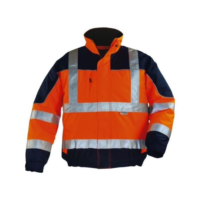 Blouson airport oxford haute visibilite jaune fluo - marine - xxxl