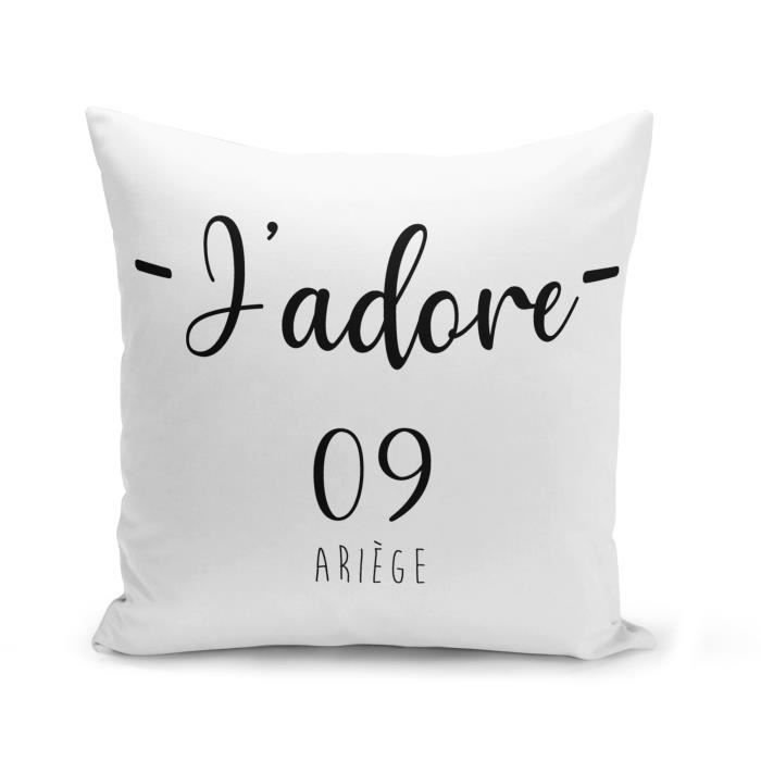 Housse de Coussin 40x40 cm J'Adore 09 Ariege Departement France Region