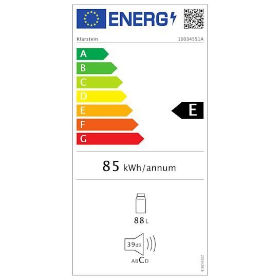 Klarstein Hudson Réfrigérateur 88 litres avec compartiment frais - refroidissement par compression - argent