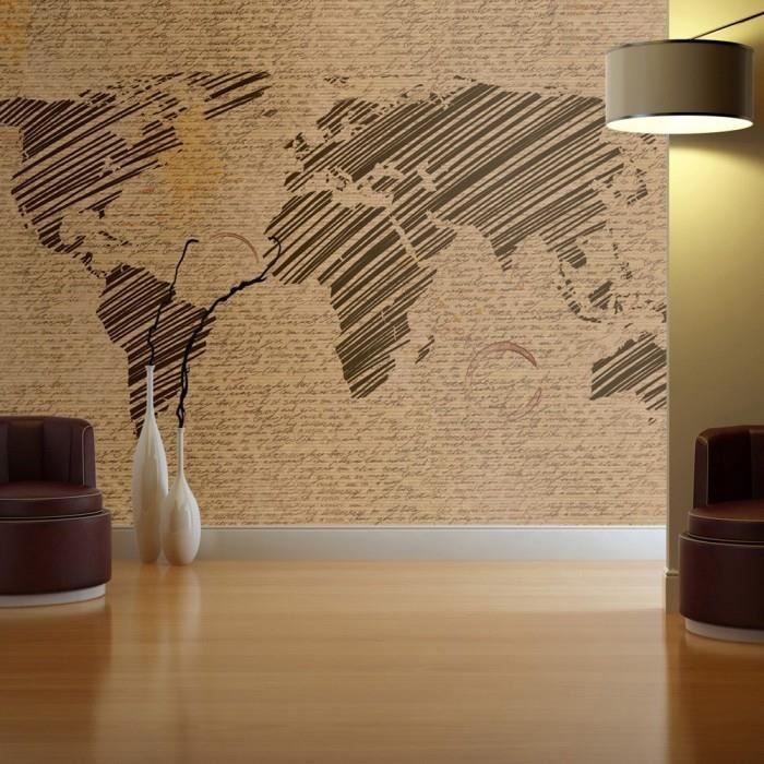 Papier peint Carte du monde Style de 200x154 Notes from journeys