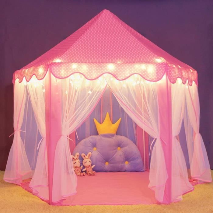 Tente piscine pour enfants,un château rose pour fille princesse,facile à assembler et à ranger