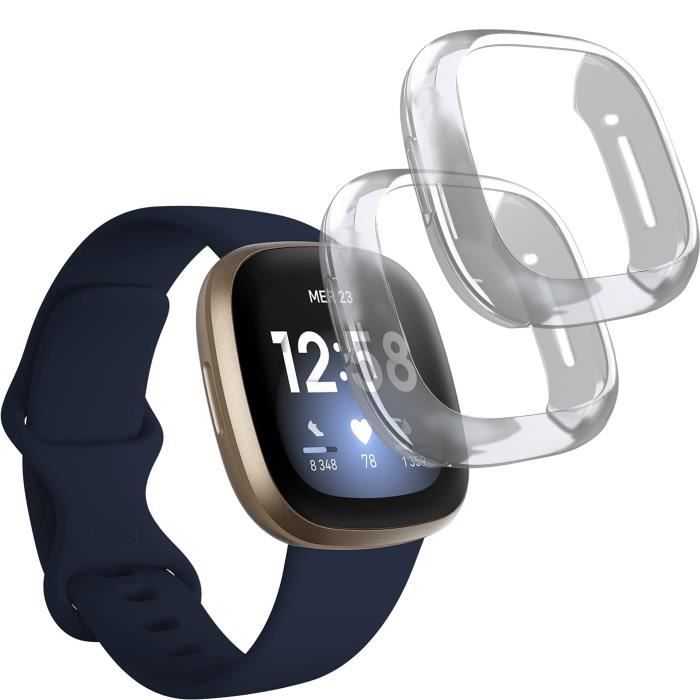 Coque compatible Fitbit Versa 3 - Fitbit Sense [Lot 2] Protection TPU Souple étui transparent Phonillico®