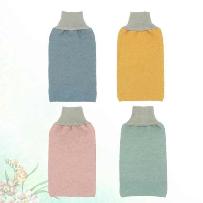 4pcs gants de serviette de bain de douche mitaines de universelles corps de massage exfoliant BROSSE - GANT DE BROSSAGE - CARDE