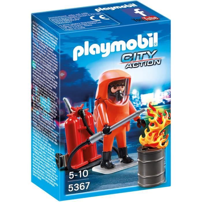 PLAYMOBIL 5367 Pompier avec Combinaison de Feu