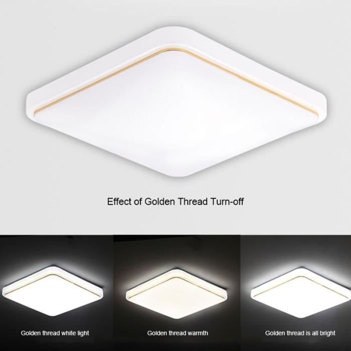 19x19cm Abat-jour de Plafonnier LED vers le bas, couvercle carré, design moderne, cuisine, salon, cuisine - OR