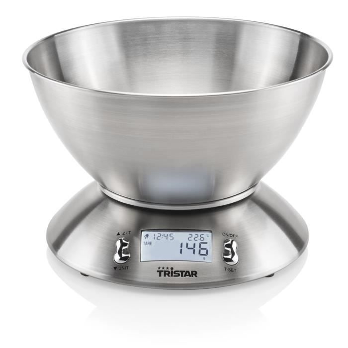 Balance de cuisine 5 kg avec bol de mesure Tristar
