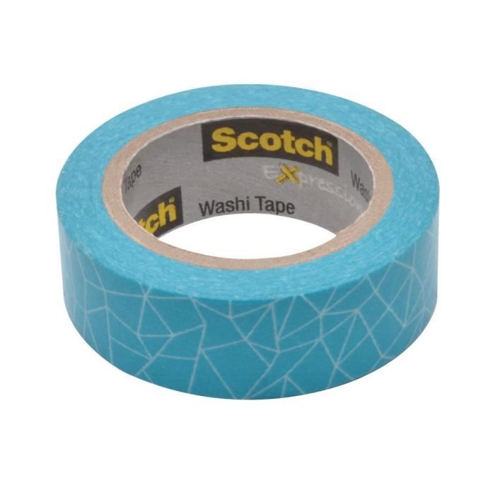 SCOTCH Expréssion créatif Rouleau de ruban bleu écaille 10 m x 15 mm