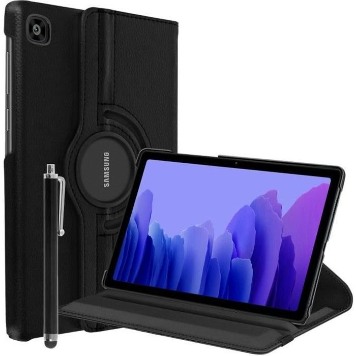 Pour Samsung Galaxy Tab A7 10.4 (2020) SM-T500: Etui Cuir PU Support Rotatif 360° + Stylet - NOIR