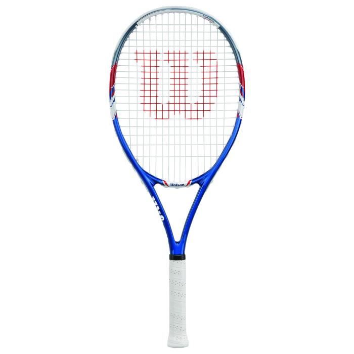 Wilson Raquette de Tennis Unisexe, Pour les joueurs débutants, US Open Adult, Taille 3, Bleu-Rouge-Blanc, WRT32560U3