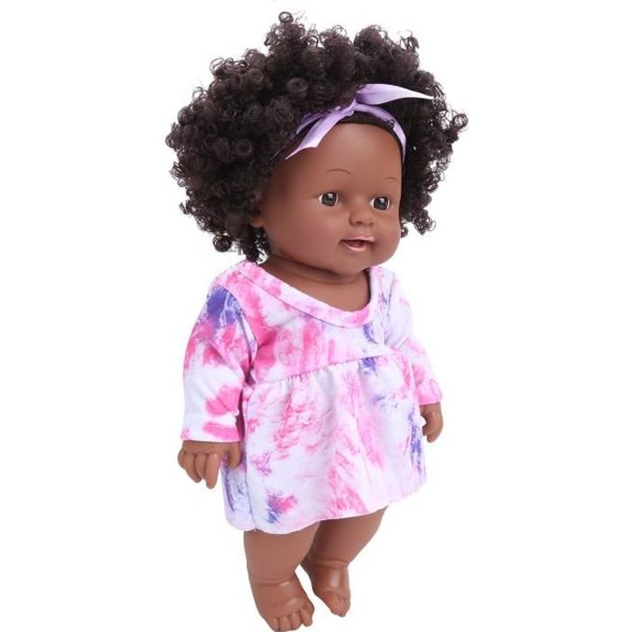 YOSOO Poupée africaine noire Poupée Bébé 30cm Jouet de Poupée Noire Africaine de Simulation de Cheveux Bouclés Cadeau(Q12-037