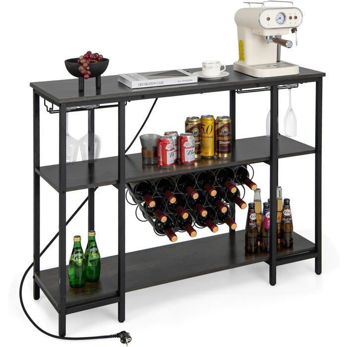 Étagère De Bureau Avec Plateau Et Panneau Perforé - 94 X 25 X 73,5 Cm - Organisateur Avec 4 Tablettes Et 6 Crochets - Idéal Pour Chambre, Bureau, Cuisine - 6