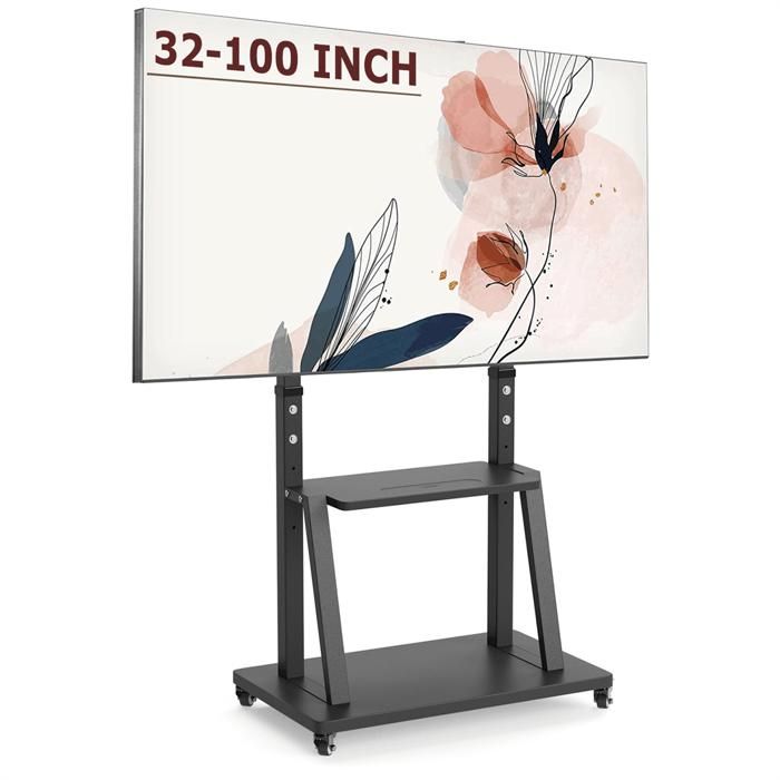 UNHO Support TV sur Pied pour Ecran LED LCD Plasma de 32 à 100 Pouces Meuble TV à Roulettes Charge Max de 80kg Max VESA 800x600 mm