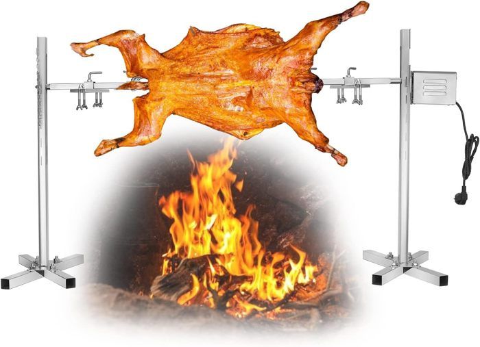 Entièrement Automatique électrique Grill BBQ Rack 15W Up to 70kg Réglable en Hauteur Tourne Broche Barbecue Rotissoire
