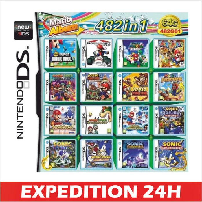 Carte de jeu 520 en 1, cartouche de jeu Super Combo compatible avec