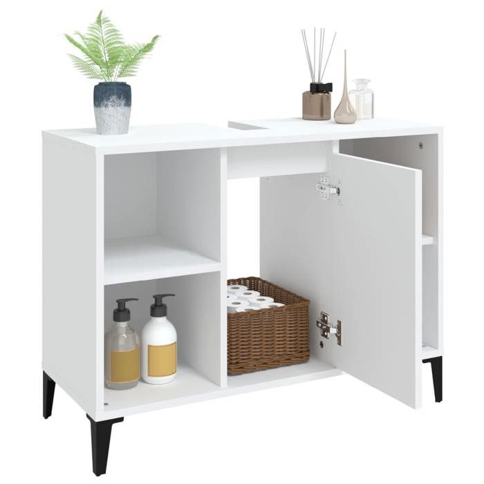 Promotion mai * Meuble lavabo/Meuble dévier - blanc 80x33x60 cm EU9799821292