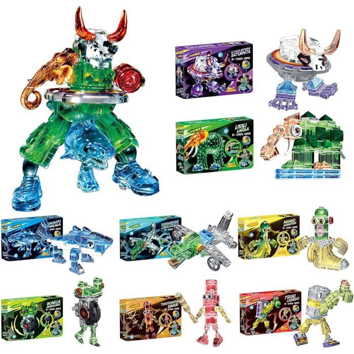 8 Pièces Figurines Brainrot Italiennes Crystal Edition  3D Tung