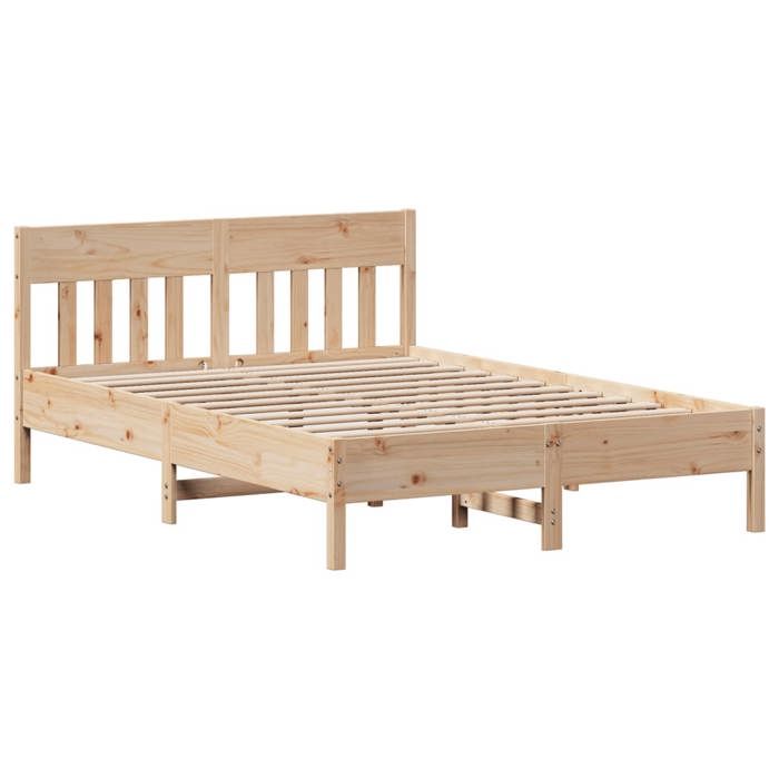 BESTLit Adulte/Sommier à lattes Brun Cadre de lit - sans matelas - 140 x 190 cm bois de pin massif Nov236235