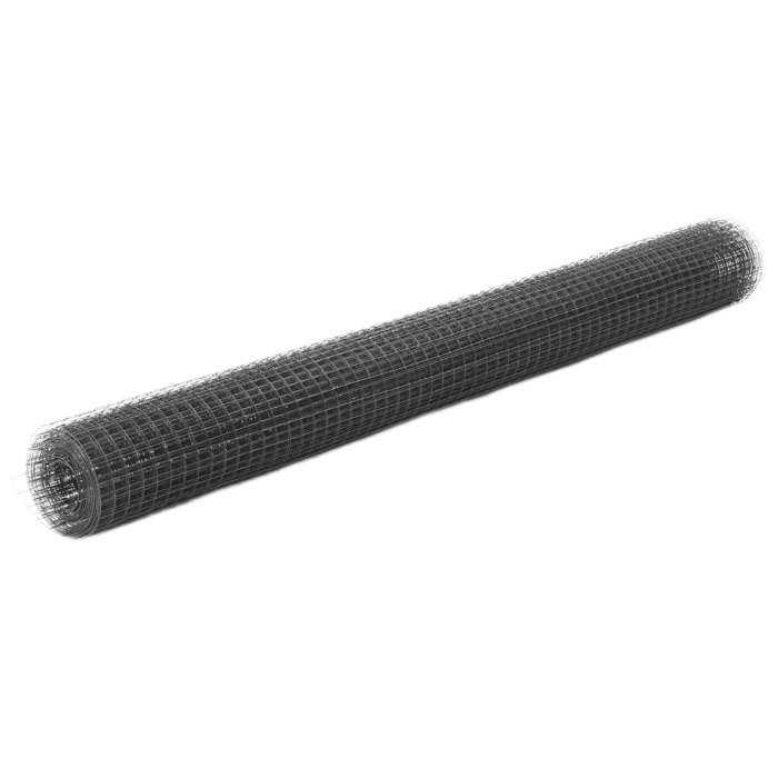 Grillage acier avec revêtement PVC - vidaXL - 25x1 5 m - Gris - Acier galvanisé - Maille 25x25 mm Grillage acier avec revêtement PVC - vidaXL - 25x1 5 m - Gris - Acier galvanisé - Maille 25x25 mm