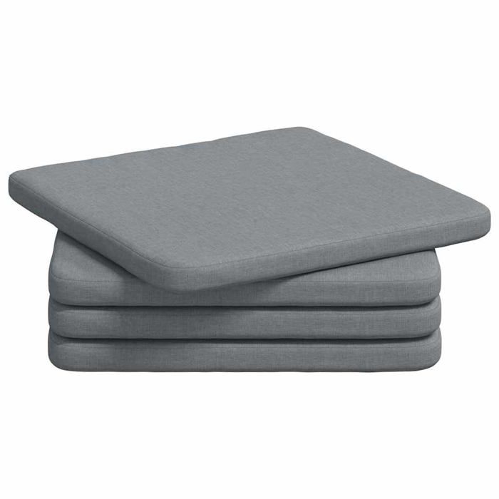 Coussins de siège carrés - vidaXL - Gris clair - 40x40x3 cm - Housses amovibles - Rembourrage en mousse - Confort assuré