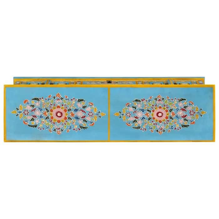 SALE Janvier MODERNE Cabinet TV - MGH - MEUBLE TV/HIFI - Avec rangement - bleu 110x30x40 cm bois massif de manguier TT418