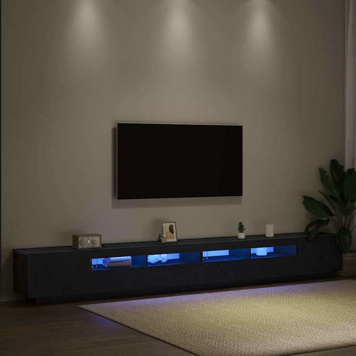 SALE Janvier MODERNE Cabinet TV - MGH - Meubles TV mural 3 pcs - Armoire HIFI - Noir 300x35x40 cm TT2783