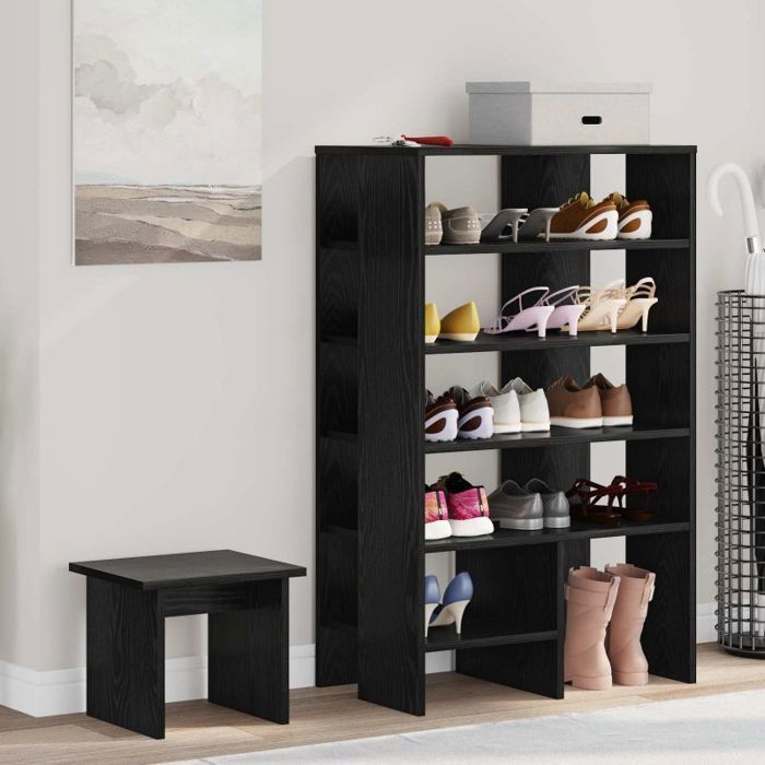 Petit meuble de rangement Vidaxl Cabinet à chaussures 2 pcs Chêne noir Bois dingénierie