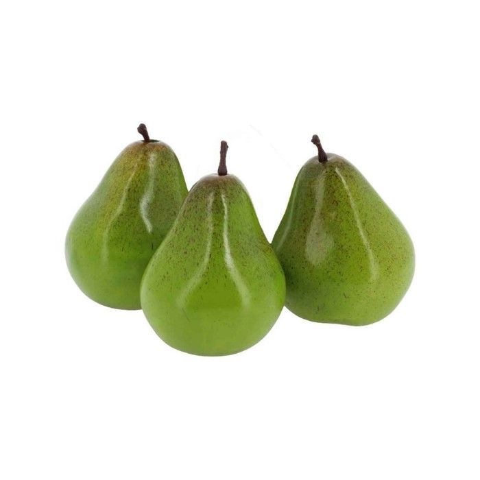 3 POIRES ARTIFICIELLES DÉCORATIVES 8X11CM VERT