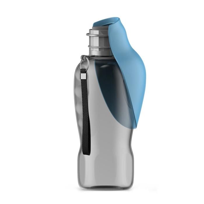 Gourde d’eau portable chien 800ml anti-fuite pliable large ouverture ABS qualité alimentaire abreuvoir voyage animaux，bleu