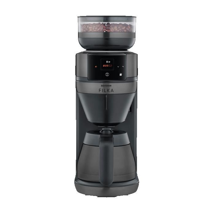 Cafetière filtre isotherme automatique avec broyeur FILKA 2.0 - SEVERIN - KA4855 - 1520W 5en1 8 tasses écran tactile Dark Inox