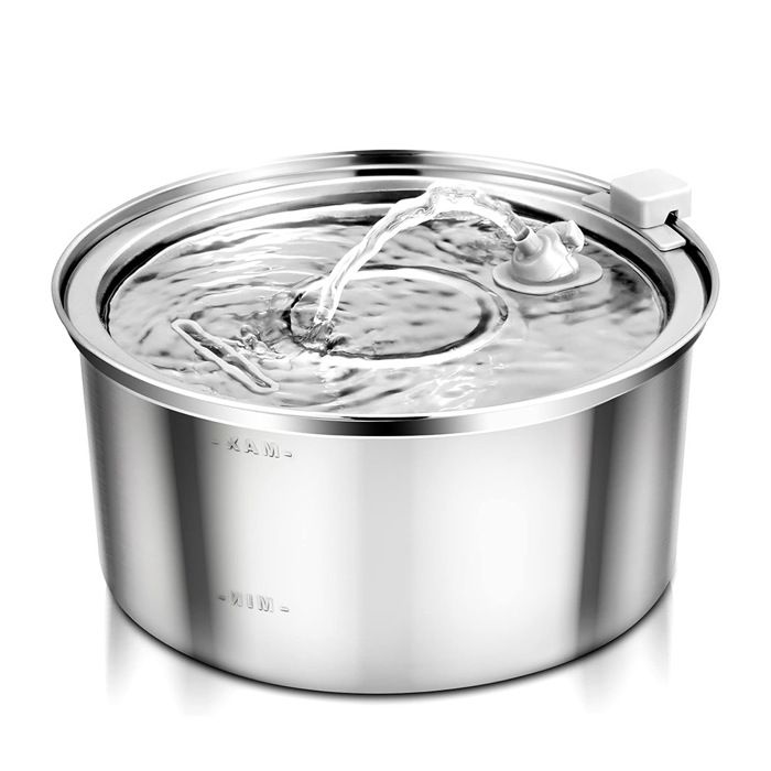 Fontaine à eau pour chat en acier inoxydable - Phoesky - 3.2 L - Distributeur automatique - Conception sphérique