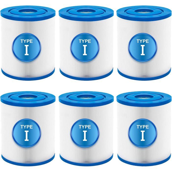 Filtre Piscine Type I pour Best-Way6pc Cartouches filtrantes Compatible avec 58093/58381/58511E Type I pour Filtre de 300/330 Gal/H