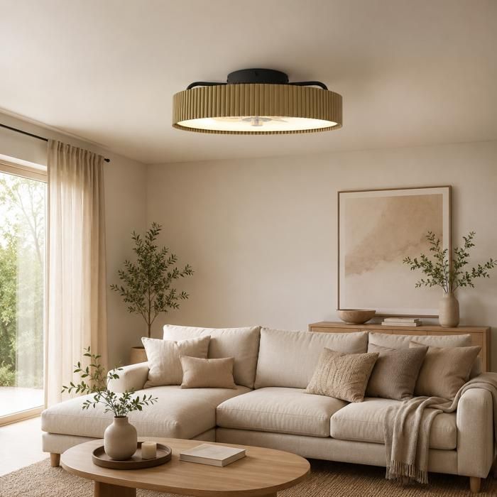Ventilateur de plafond THOMSON ALMA – 7 Pales – Moteur DC silencieux – Ø50 cm – Télécommande incluse