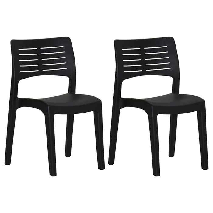 VD Chaises de jardin lot de 2 Anthracite Polypropylène Siège de balcon @EU35633BONE