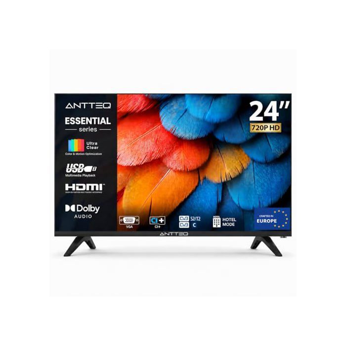AE24H5 Q1 Téléviseur 24 Pouces(TV 60 cm) LED Triple Tuner DVB C T2 S2 Mode Hôtel Dolby Audio VGA HDMI USB Media Player CI