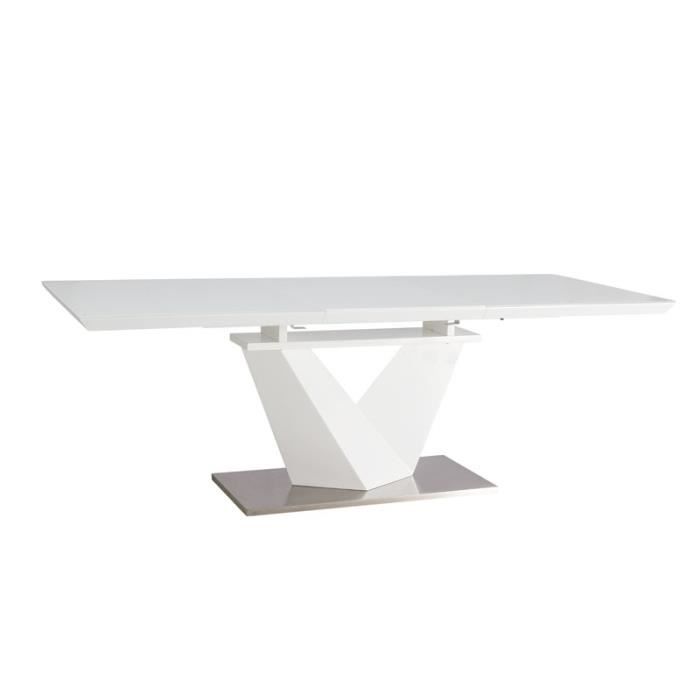 tables & bureaux - table extensible 10 personnes - alaras iii - 160-220 x 90 x 75 cm - blanc