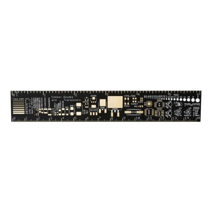 Règle Multifonction Pour PCB - 15/20/25 Cm, Outil De Mesure Pour Électronique Avec Références Composants